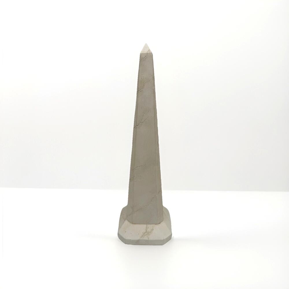 MCM Stone Travertine Obelisk Statue Silvestri 15in Made In Korea